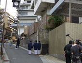 温泉街にて撮影