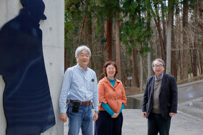 『山怪』の著者の田中さん、遠野市立博物館の前川さん、宮沢賢治記念館の牛崎さん