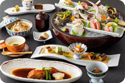 伊豆厳選された旬の食材を使った食事