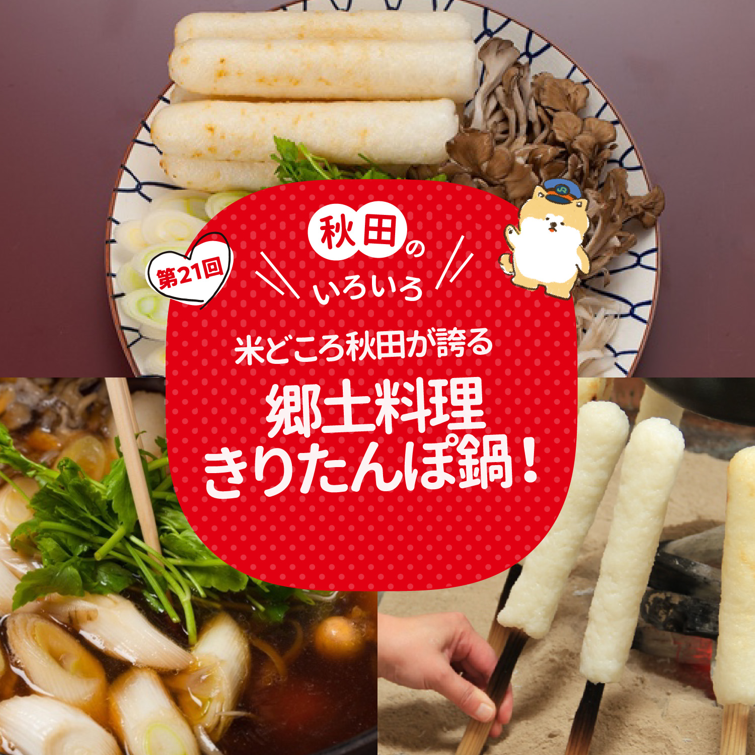 秋田のいろいろ 米どころ秋田が誇る郷土料理きりたんぽ鍋！