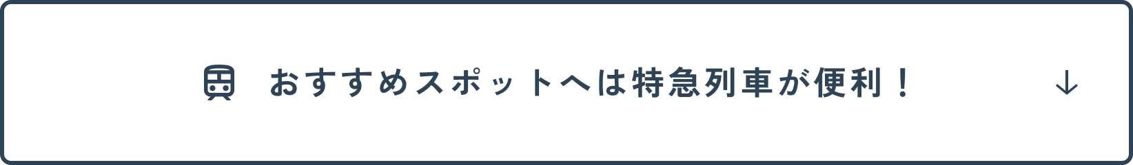 おすすめスポットへは特急列車が便利！