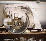 Truck with snow buildup