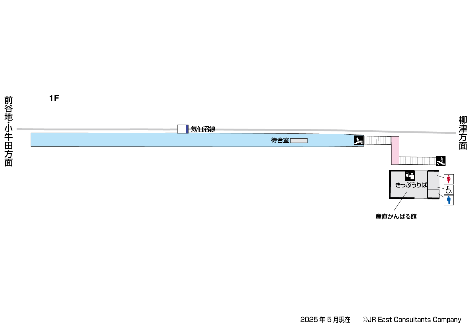 陸前豊里駅　1F構内図