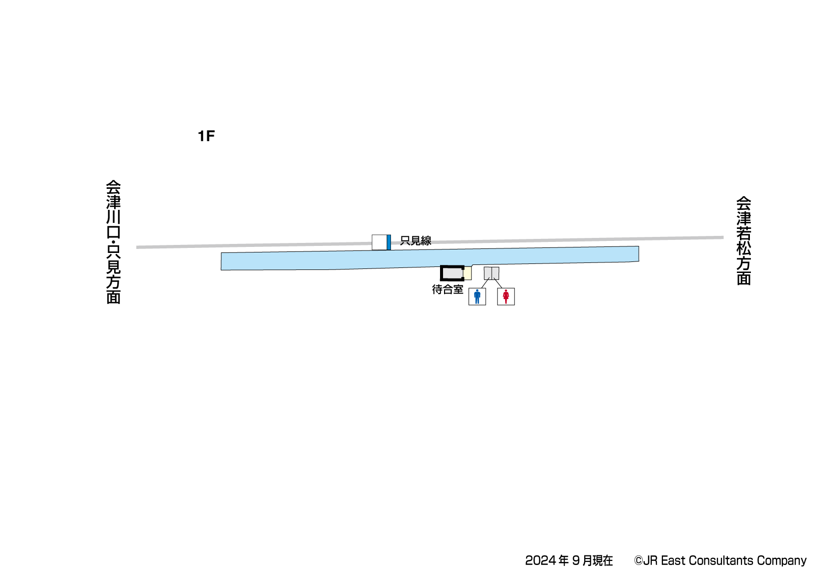 会津本郷駅　1F構内図