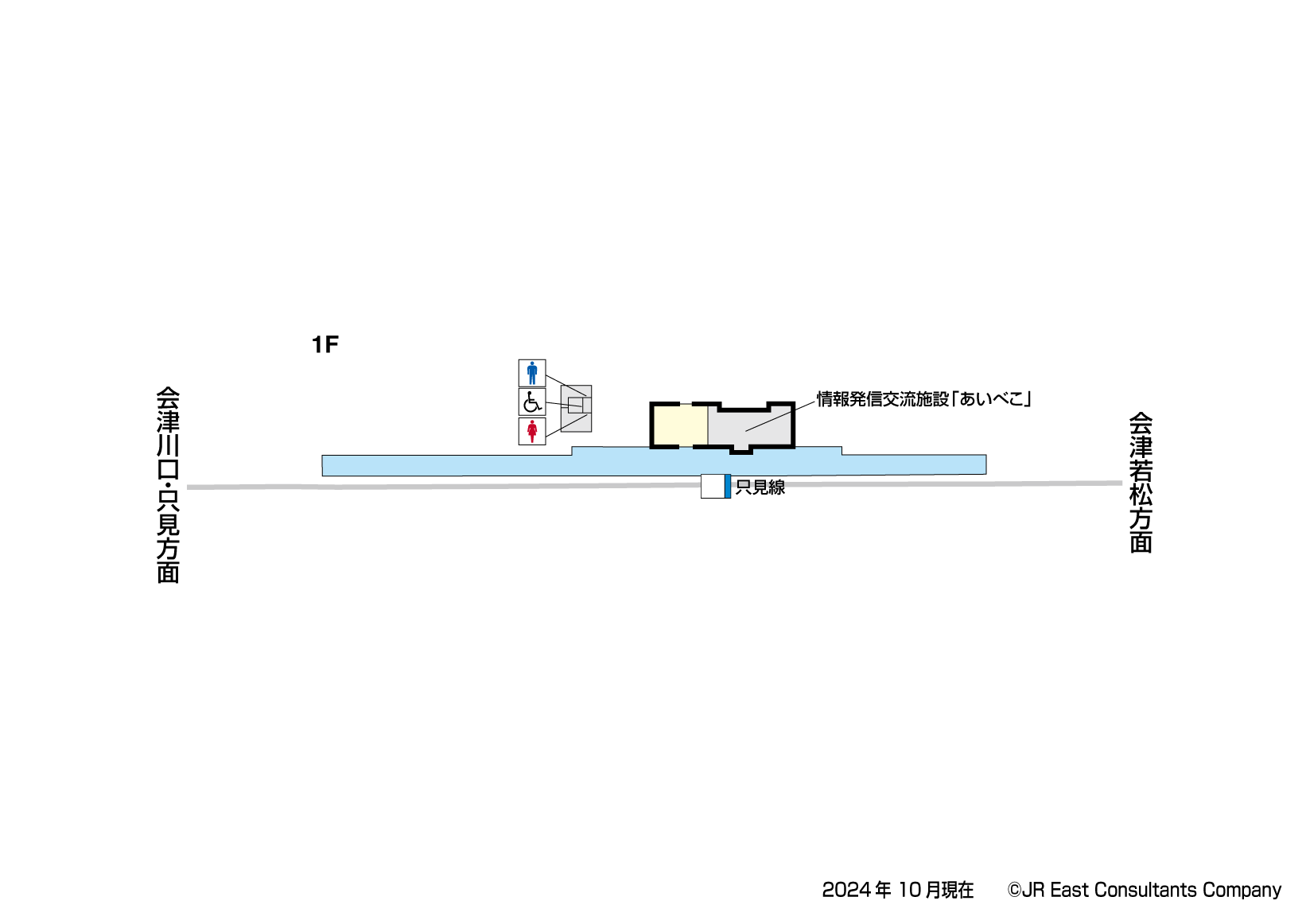 会津柳津駅　1F構内図