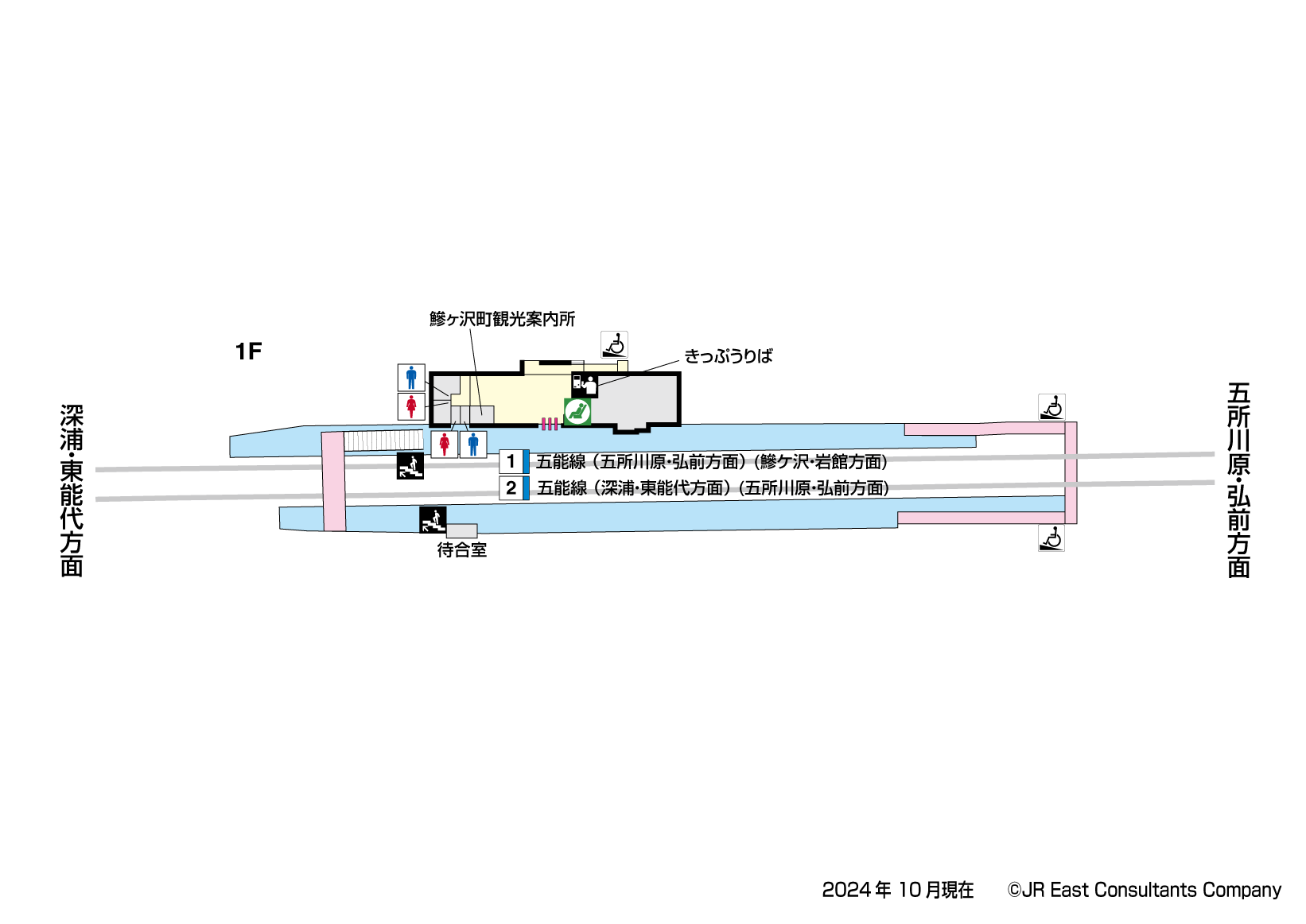 鰺ケ沢駅　1F構内図