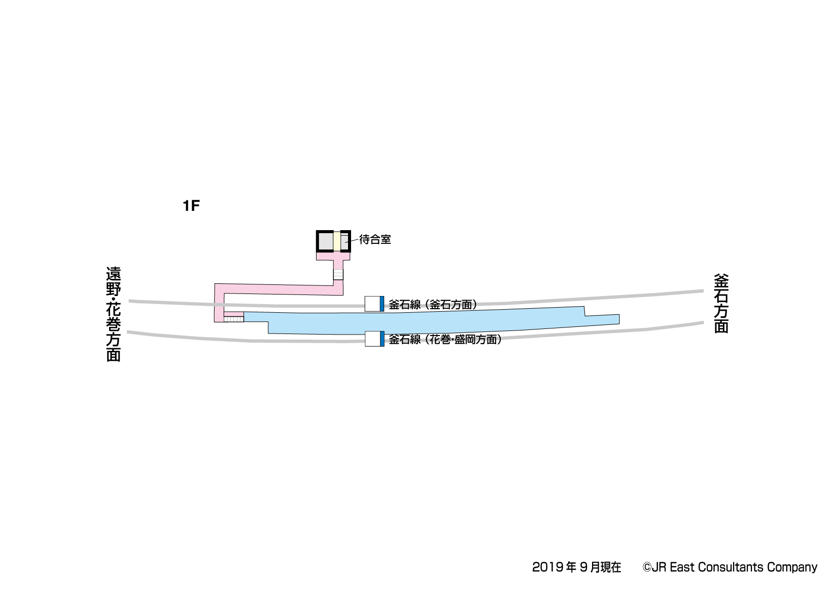 足ケ瀬駅　1F構内図