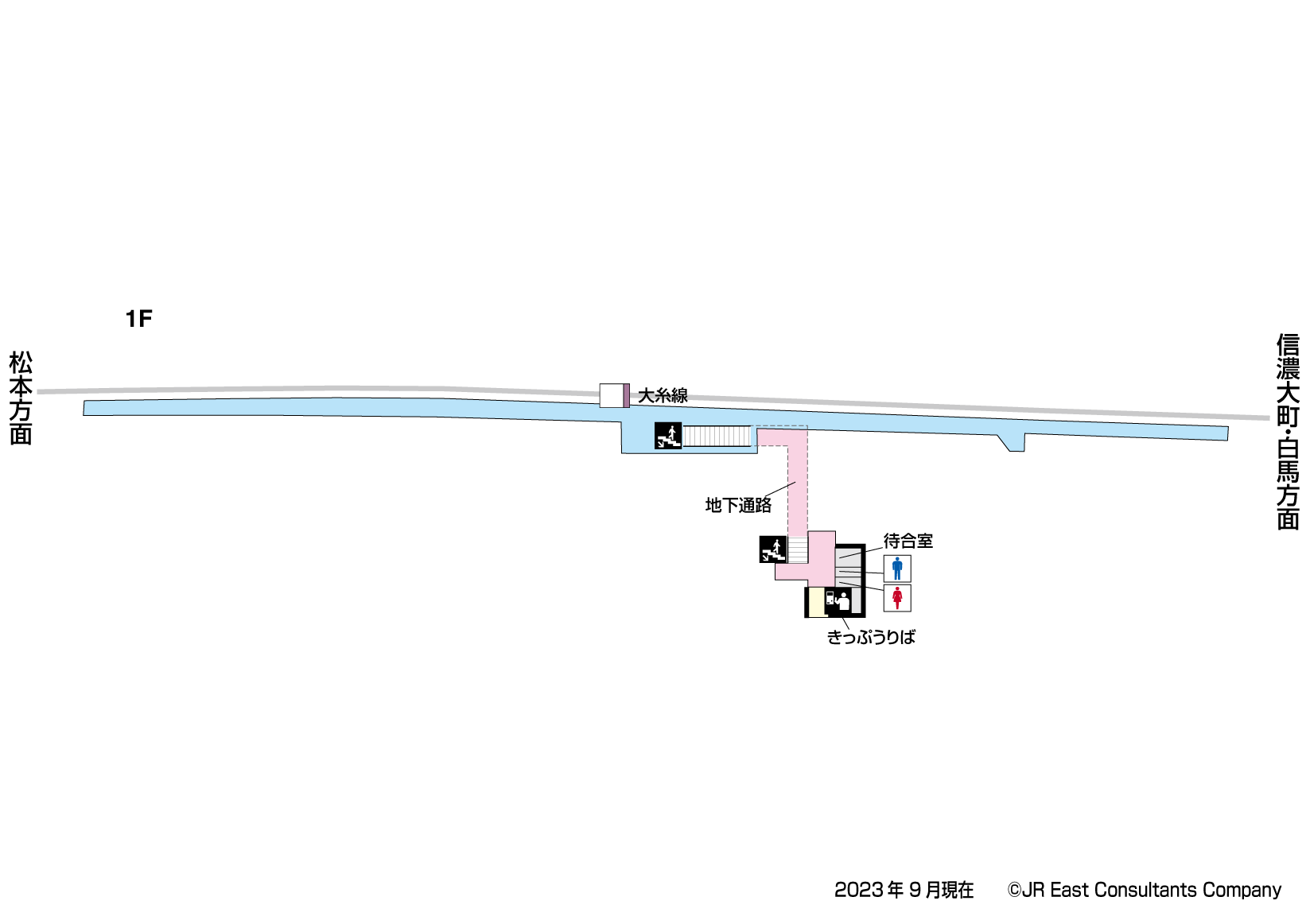 梓橋駅　1F構内図