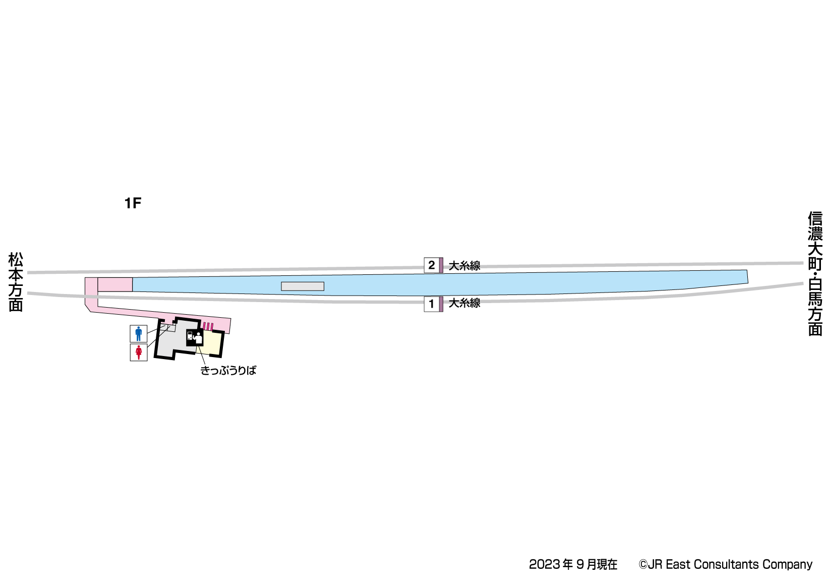 安曇追分駅　1F構内図