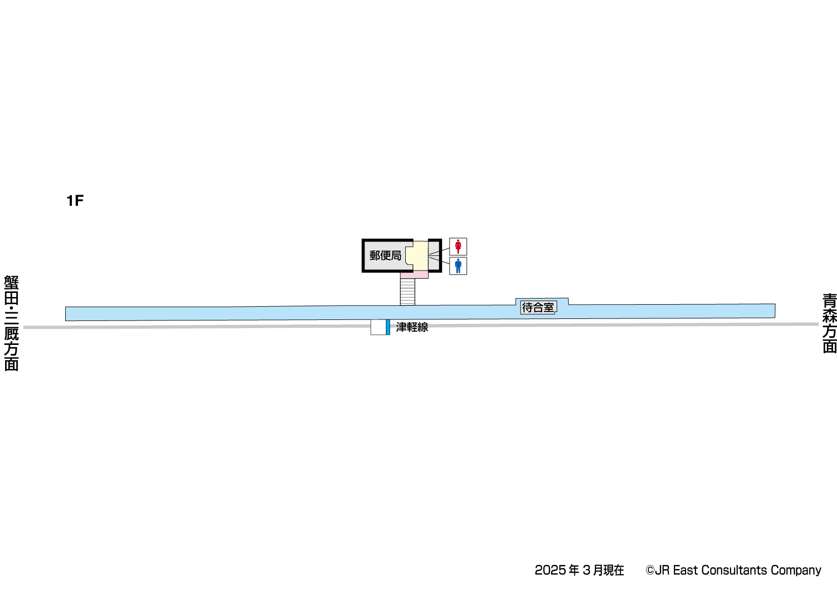 油川駅　1F構内図
