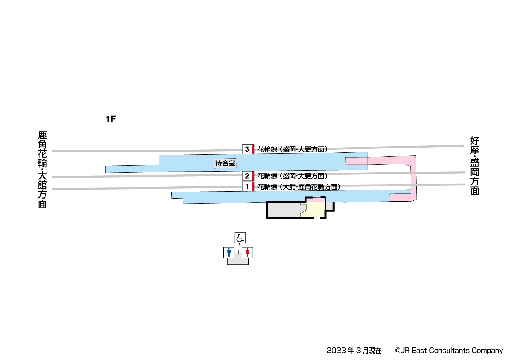 荒屋新町駅　1F構内図