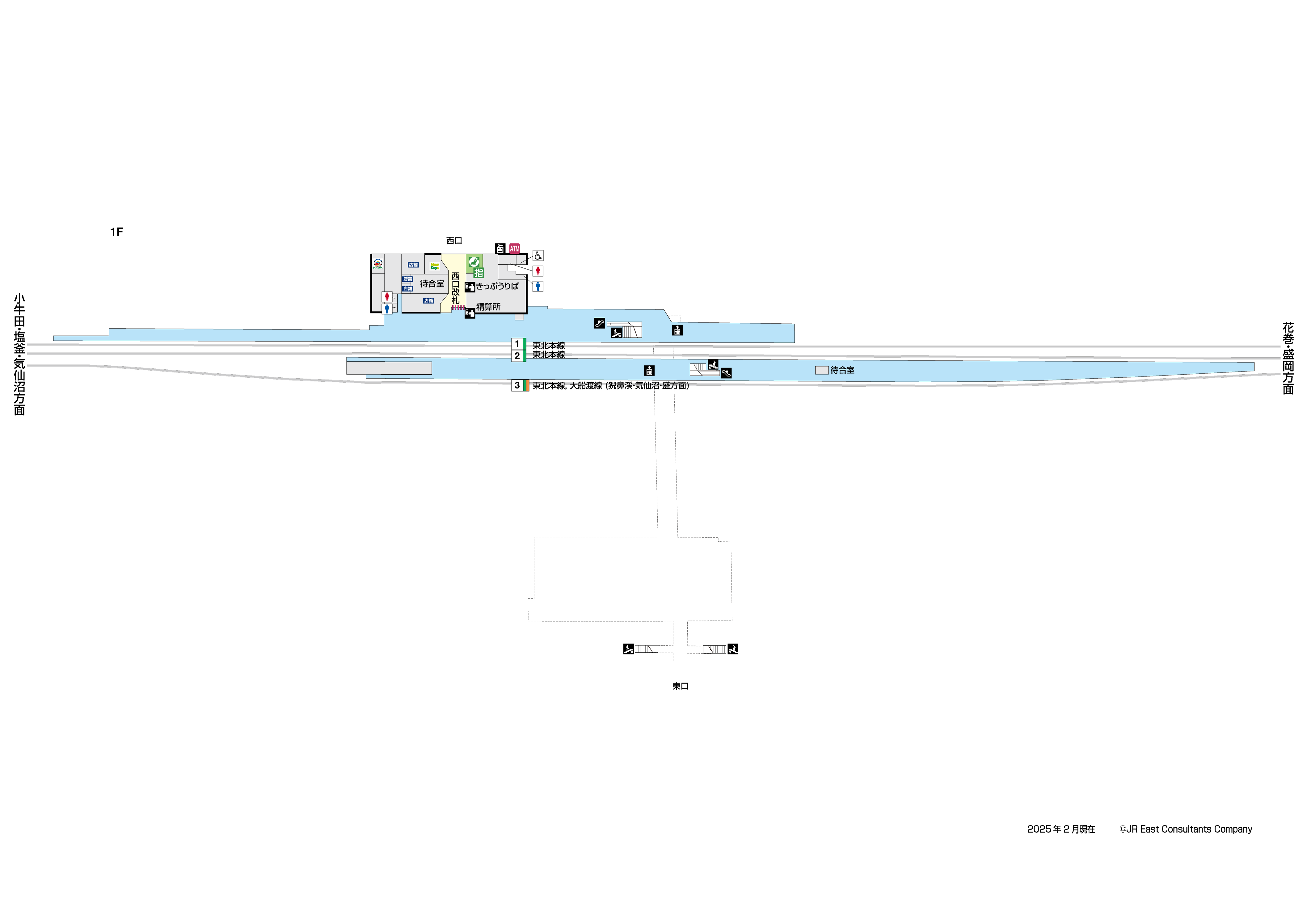 一ノ関駅　1F構内図