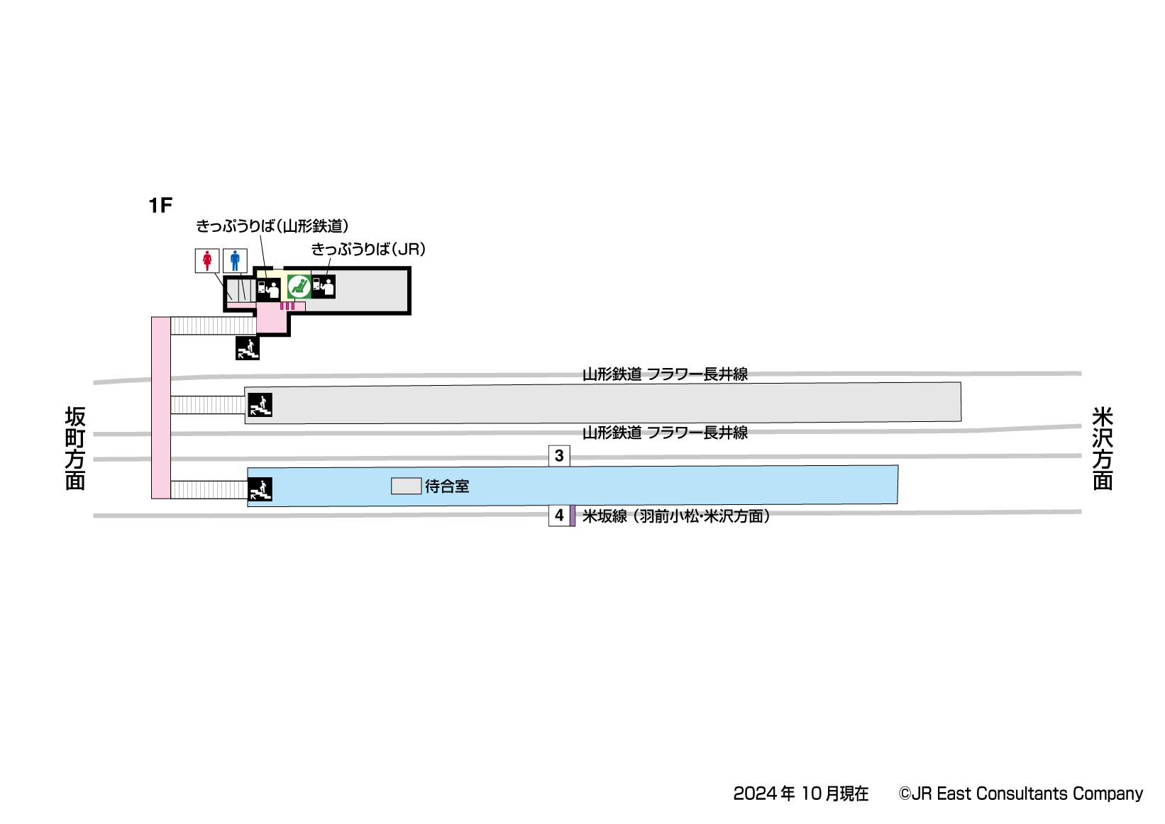 今泉駅　1F構内図