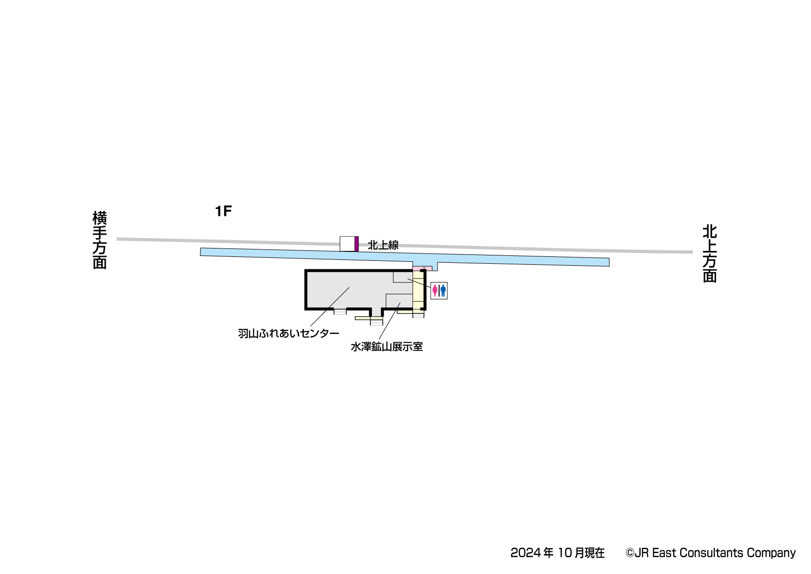 岩沢駅　1F構内図