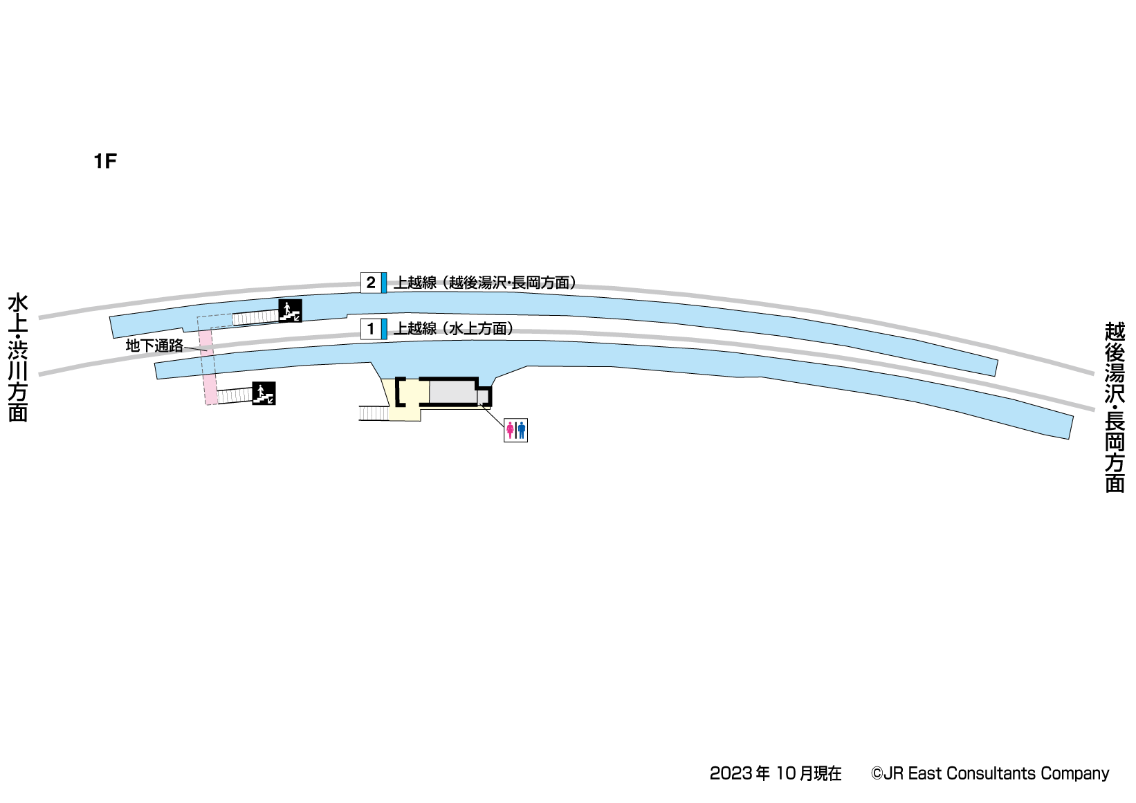 岩原スキー場前駅　1F構内図