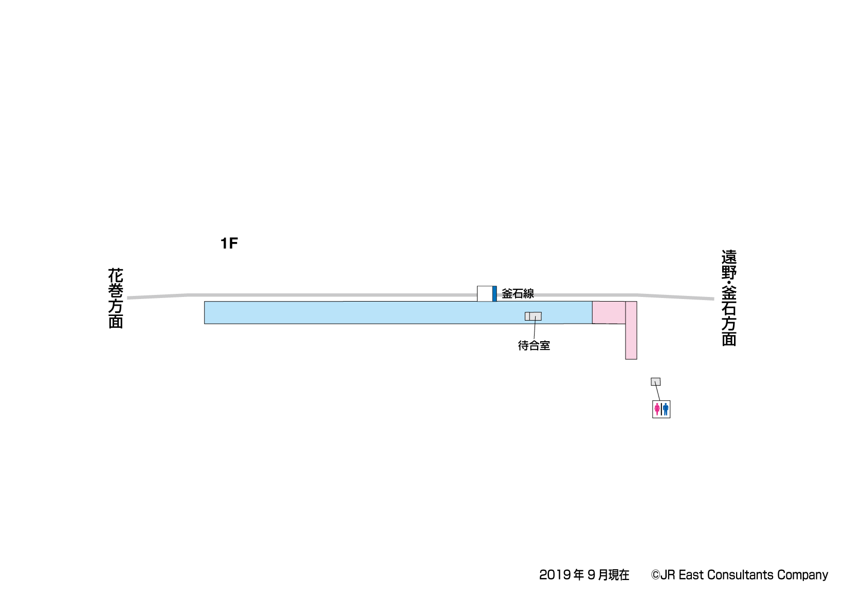 岩手二日町駅　1F構内図