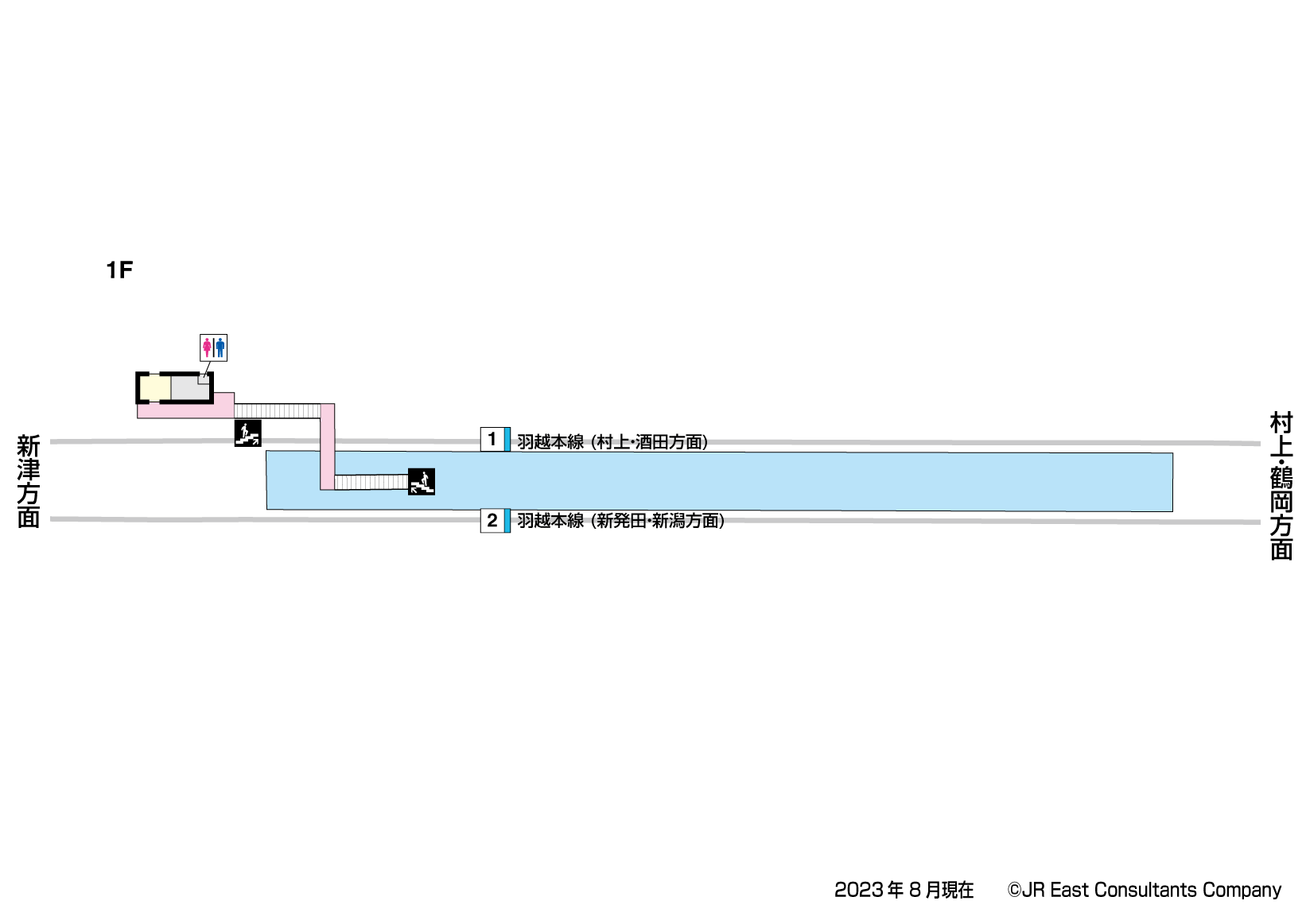 岩船町駅　1F構内図