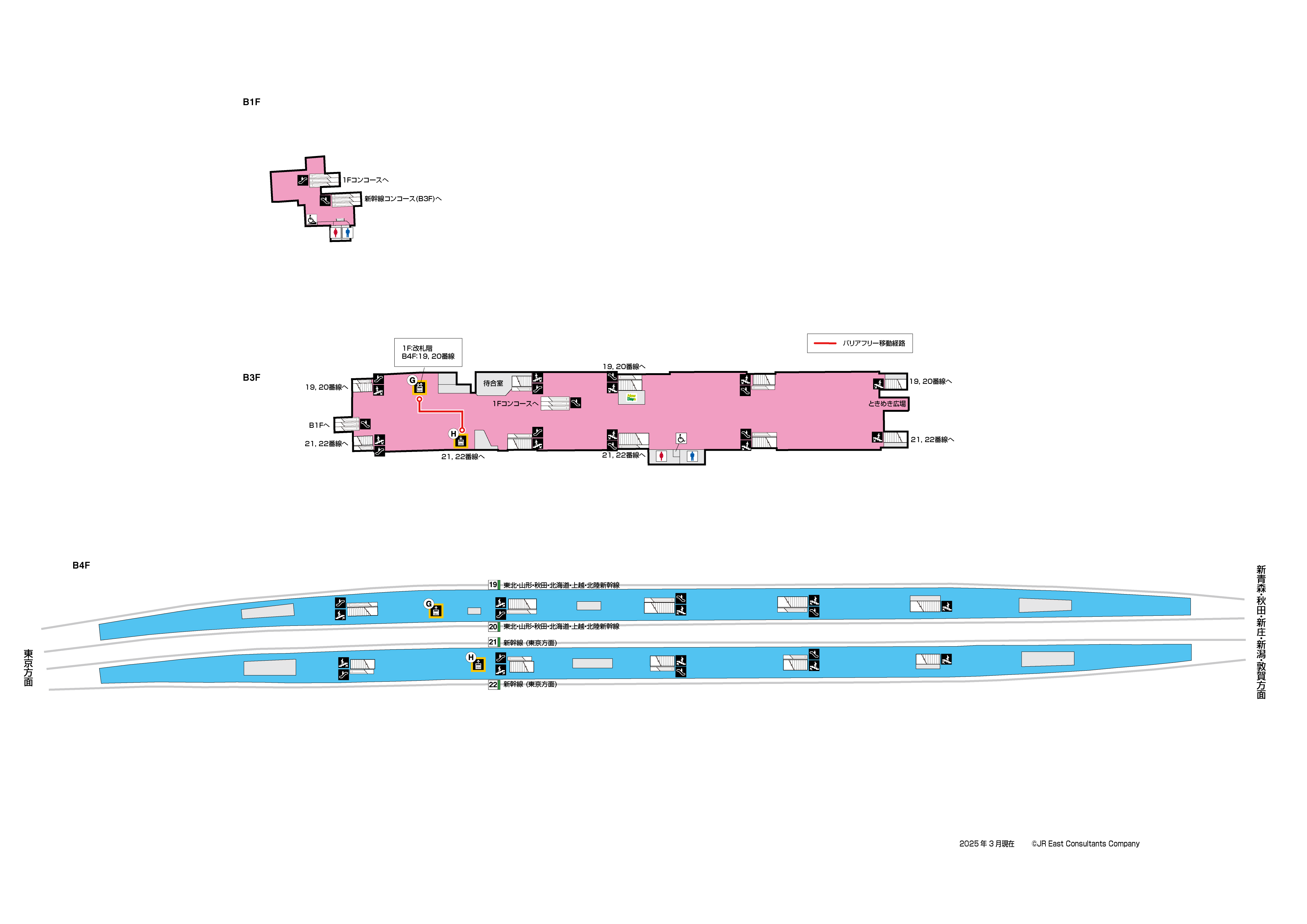 上野駅　B4-B1構内図