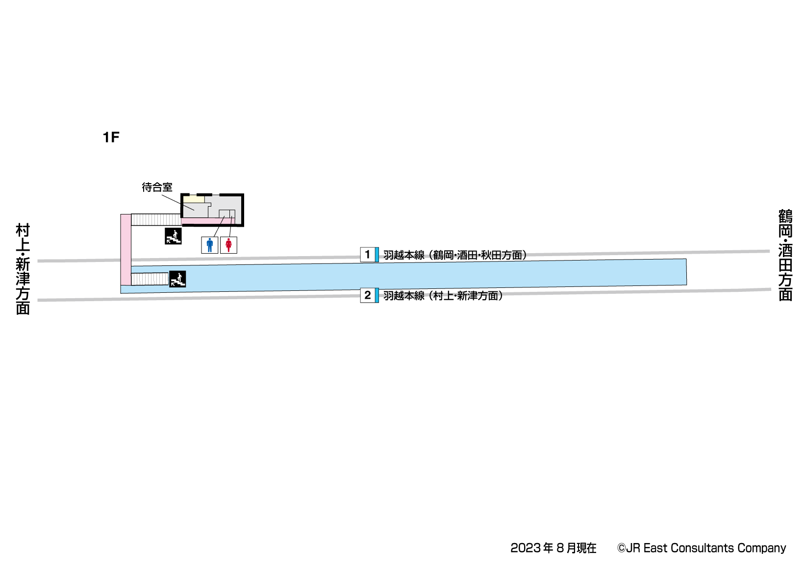 羽前大山駅　1F構内図