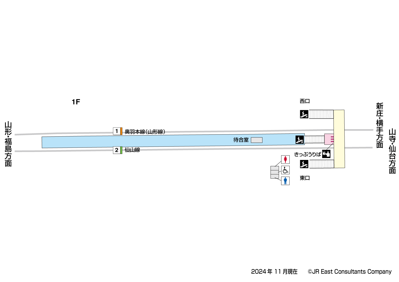 羽前千歳駅　1F構内図