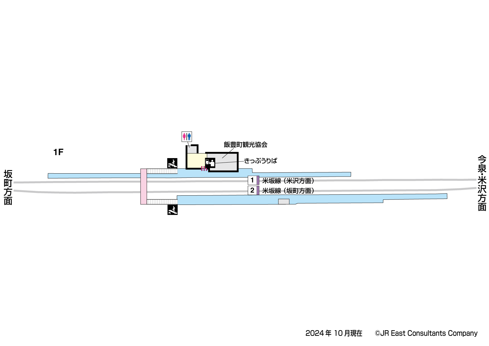 羽前椿駅　1F構内図