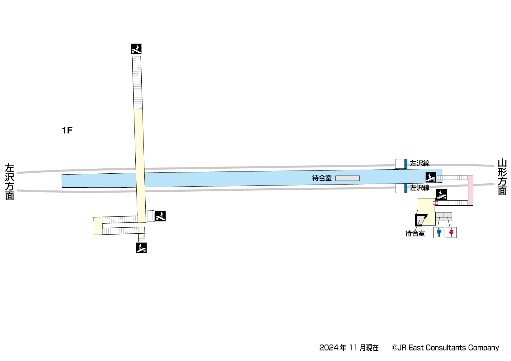 羽前山辺駅　1F構内図