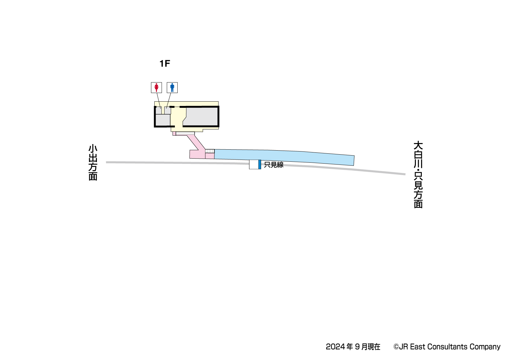 越後須原駅　1F構内図