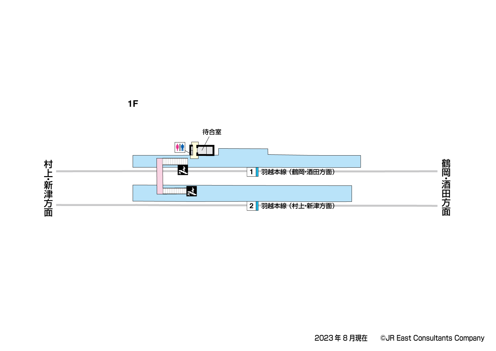 越後早川駅　1F構内図