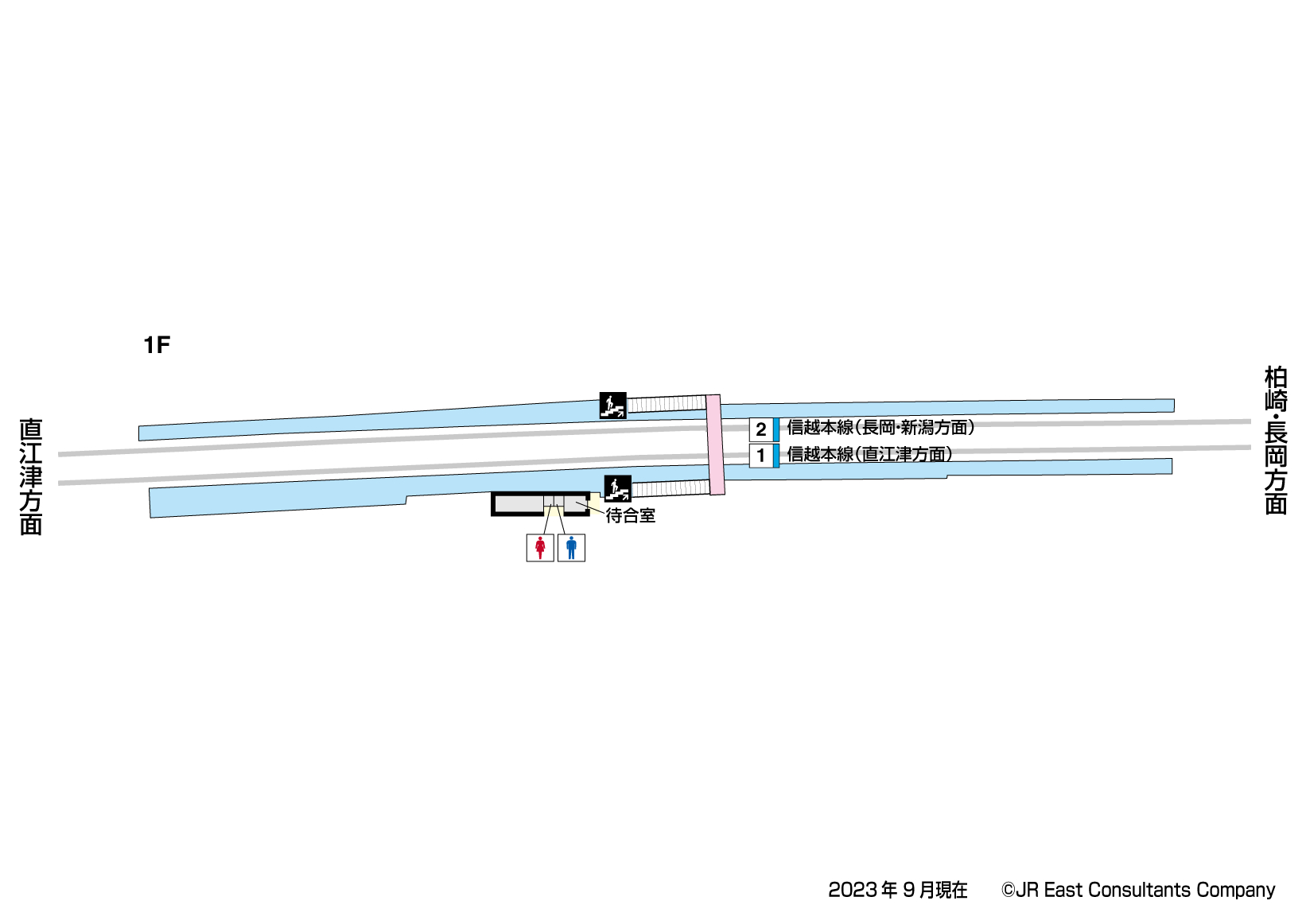 青海川駅　1F構内図