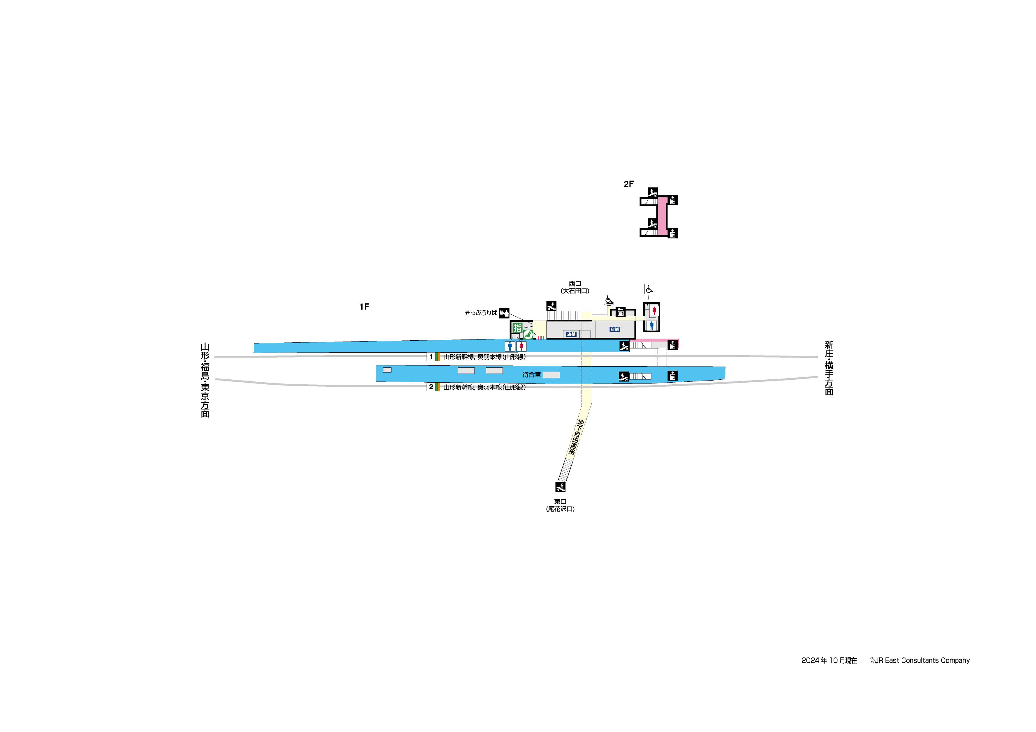 大石田駅　1F構内図