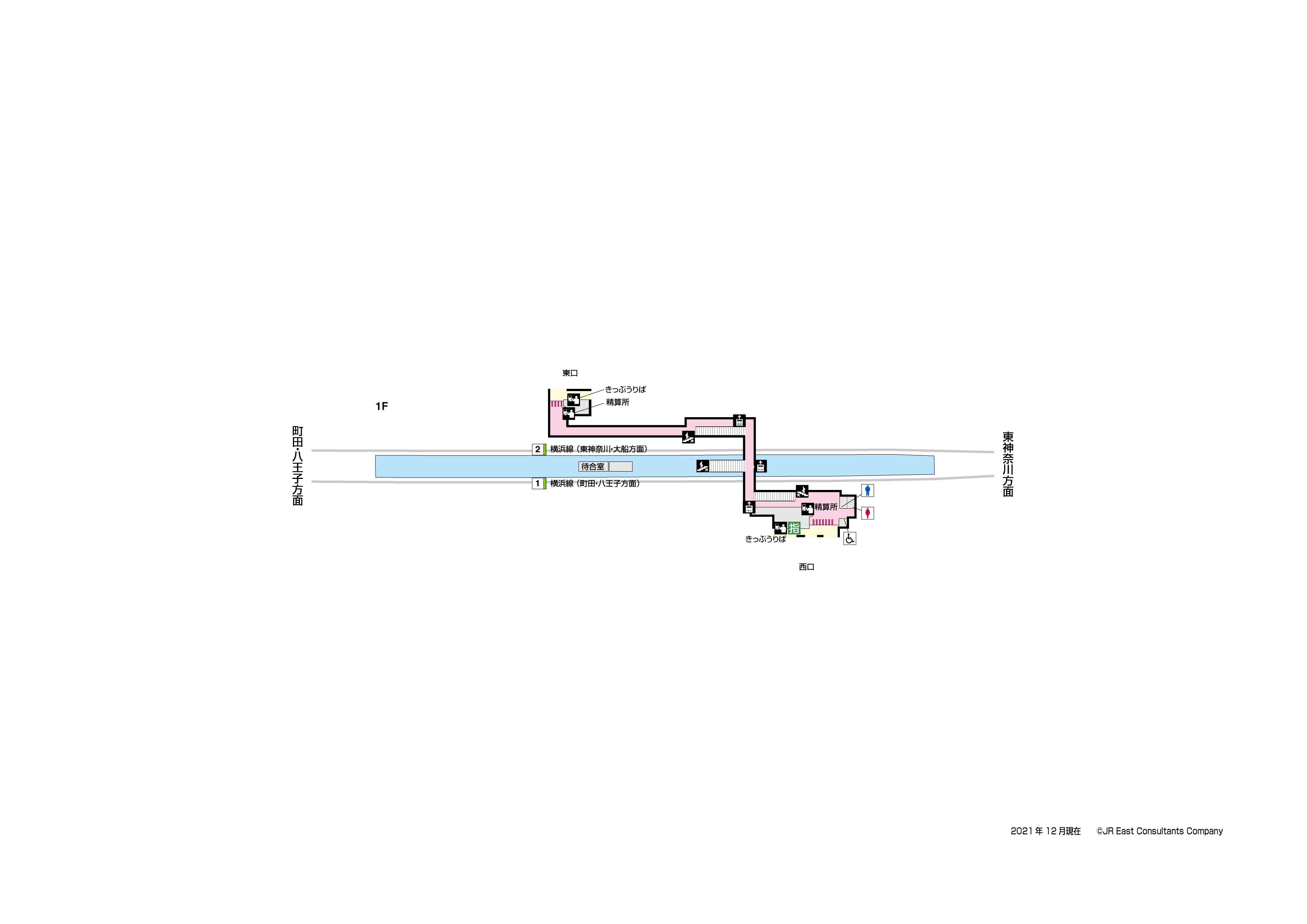 大口駅　1F構内図