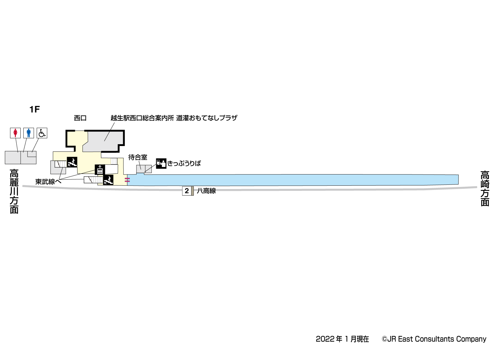 越生駅　1F構内図