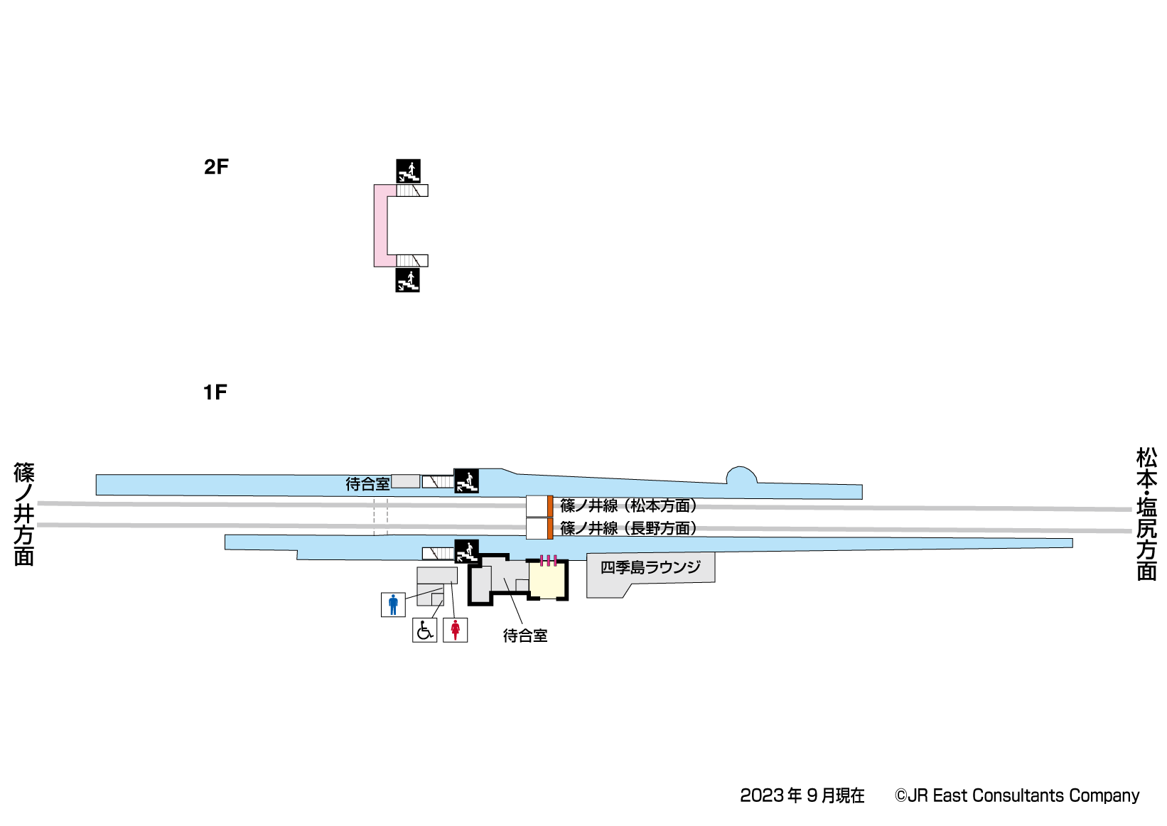 姨捨駅　1F構内図