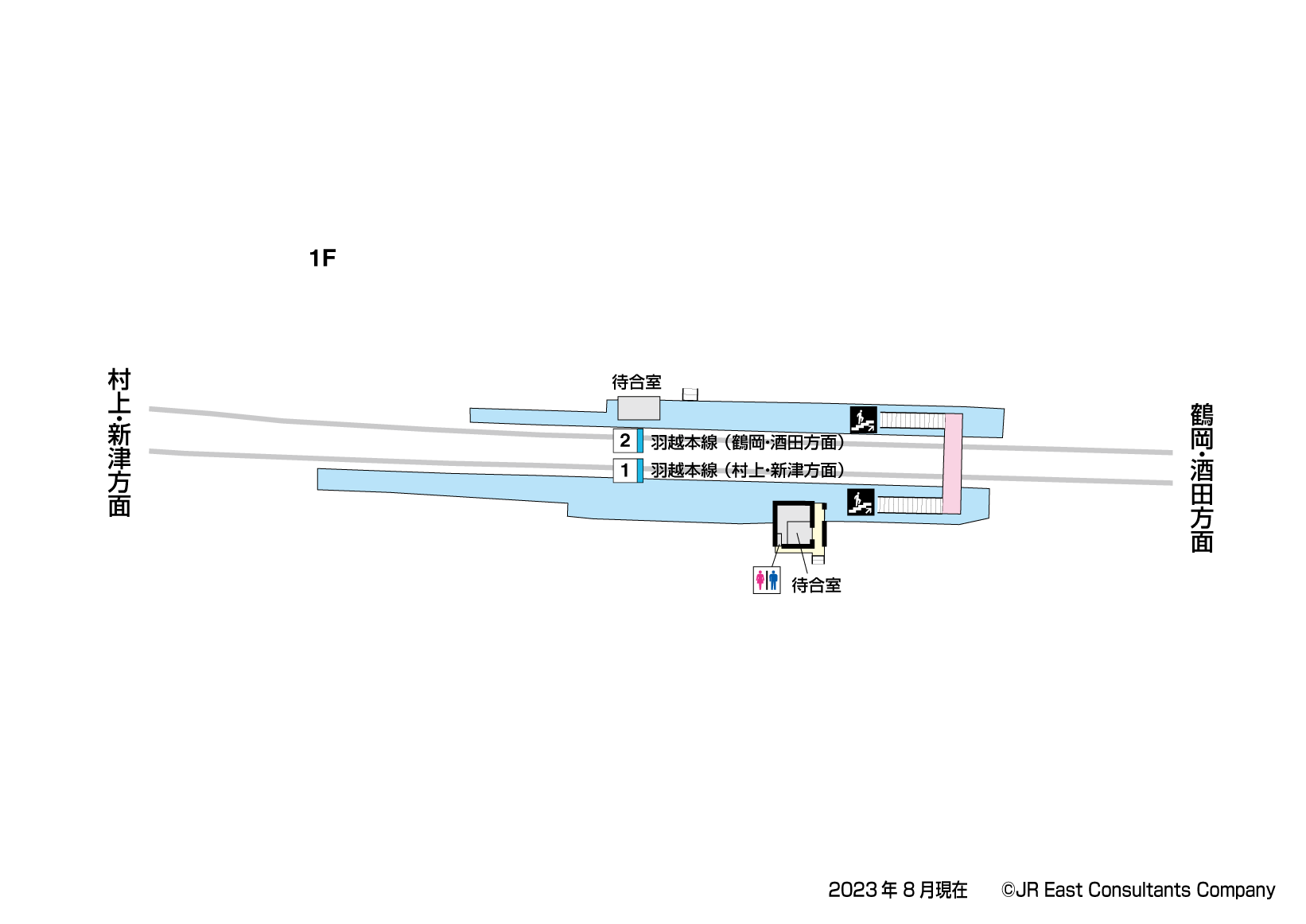 勝木駅　1F構内図