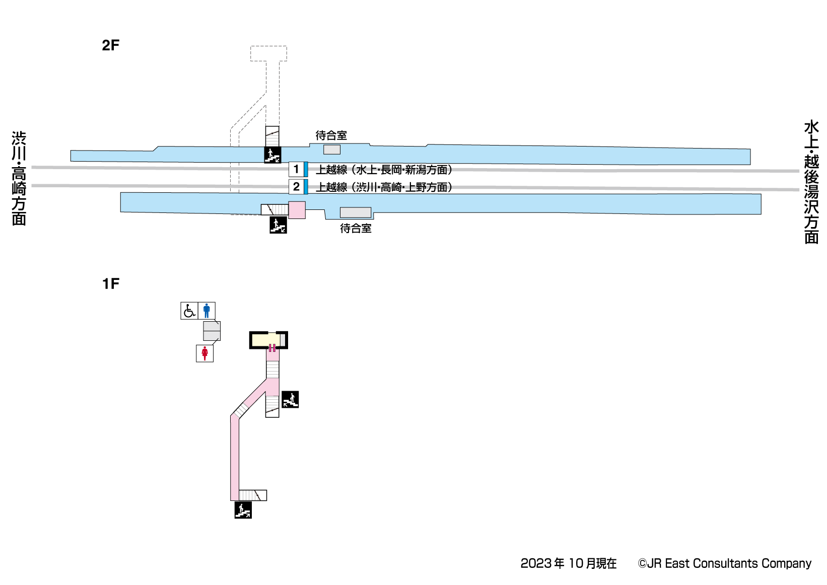 上牧駅　1F構内図