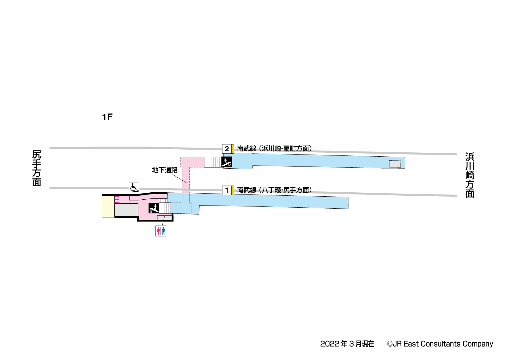 川崎新町駅　1F構内図