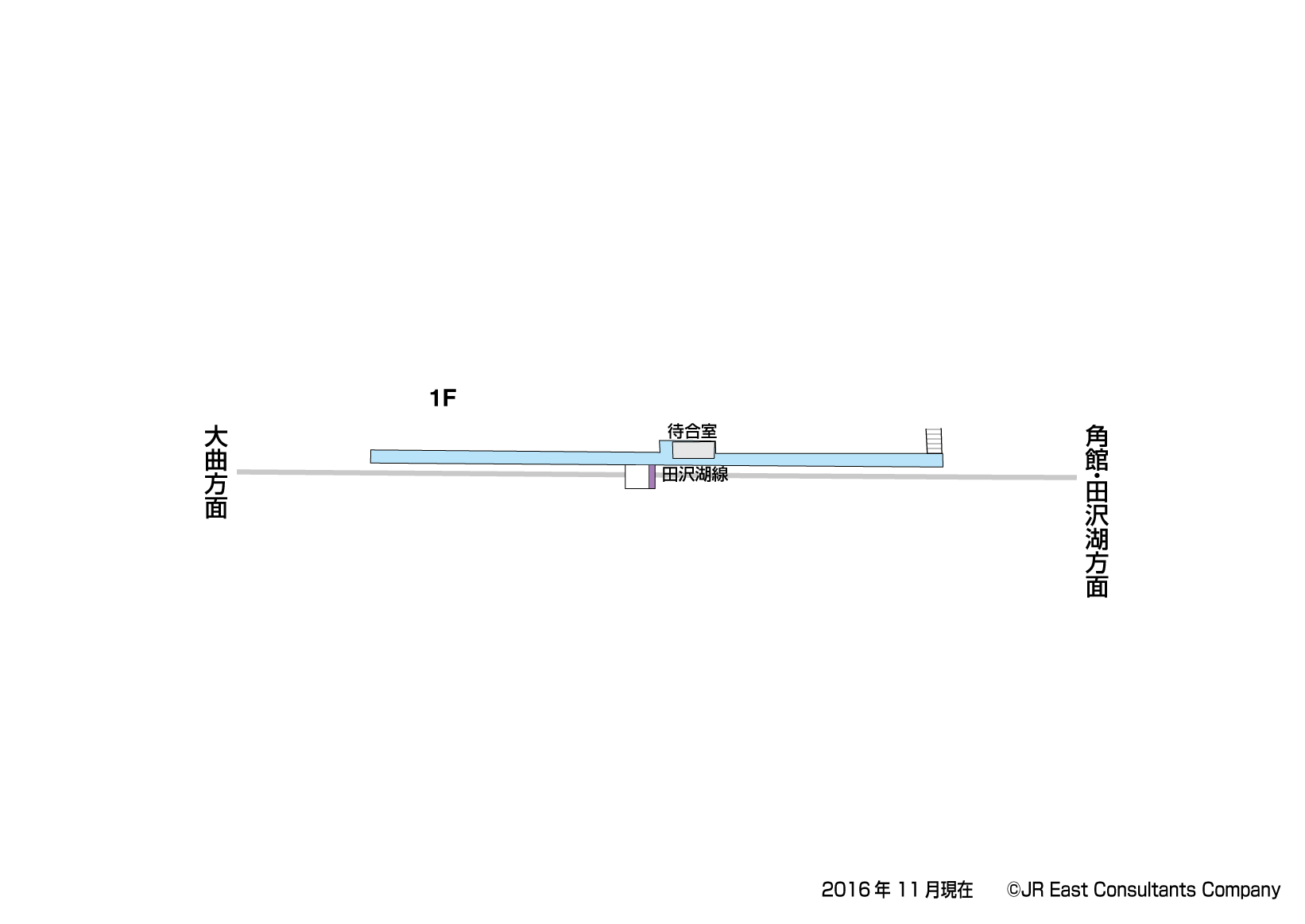 北大曲駅　1F構内図