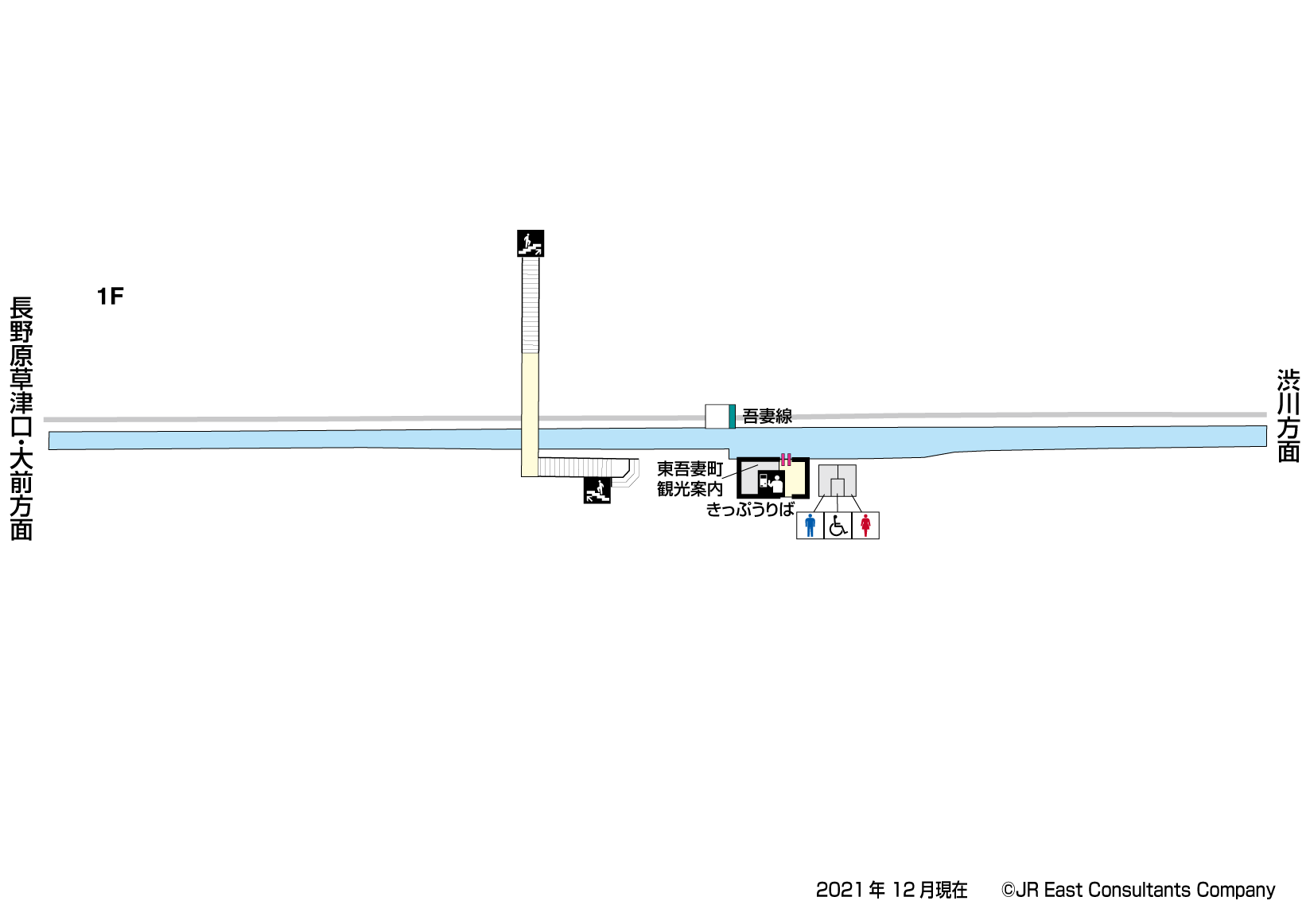 群馬原町駅　1F構内図