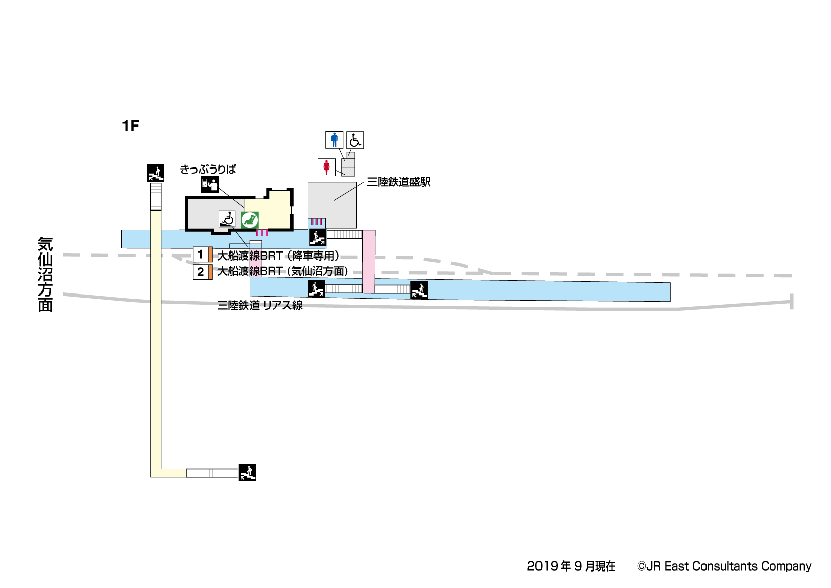 盛駅　1F構内図