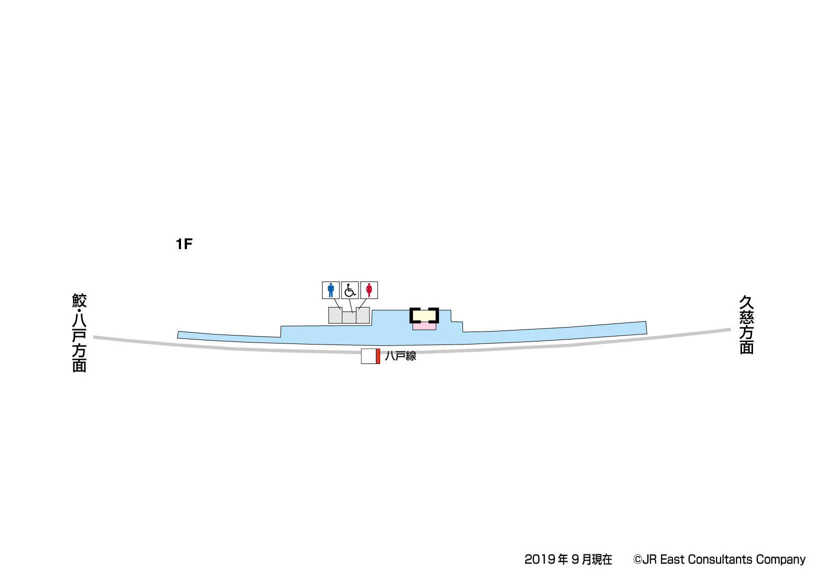 種差海岸駅　1F構内図