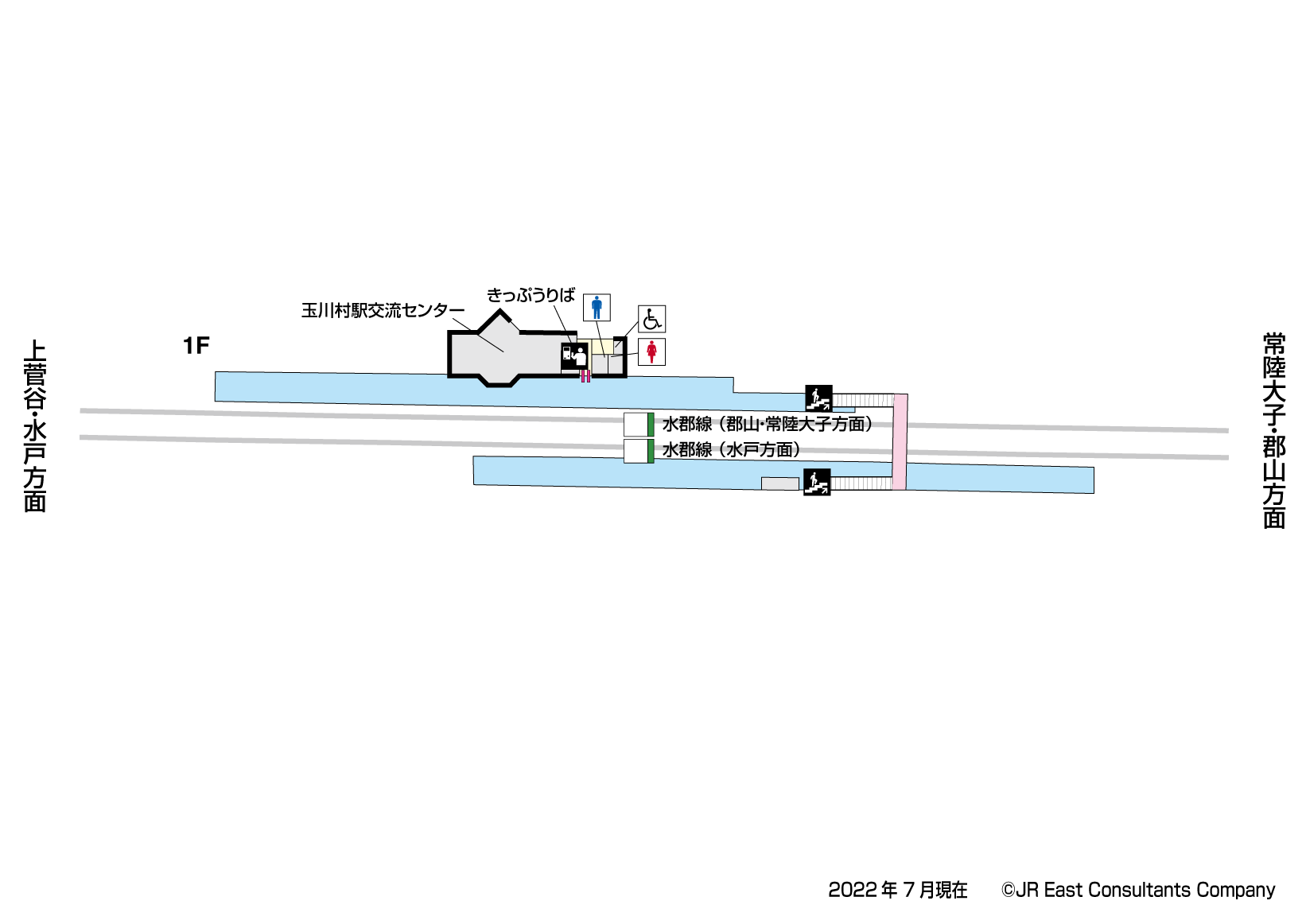 玉川村駅　1F構内図