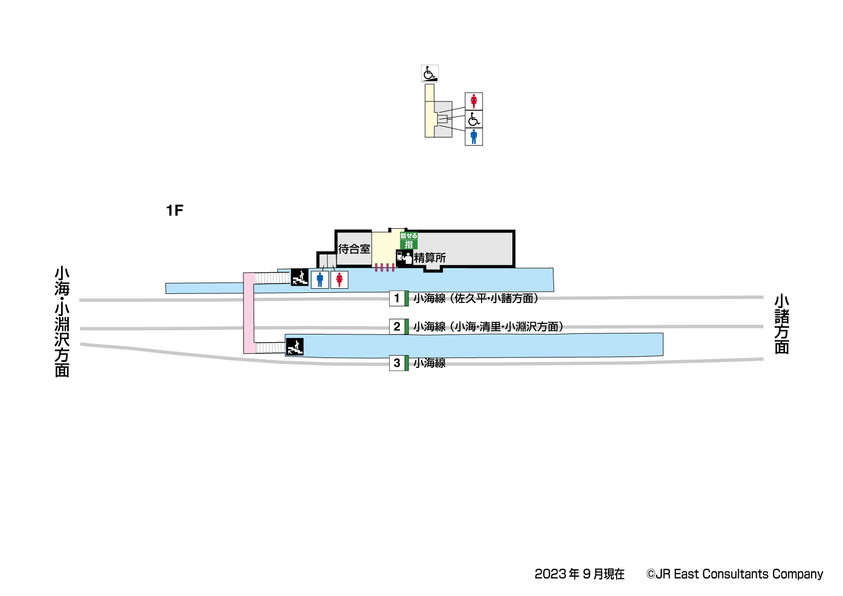 中込駅　1F構内図