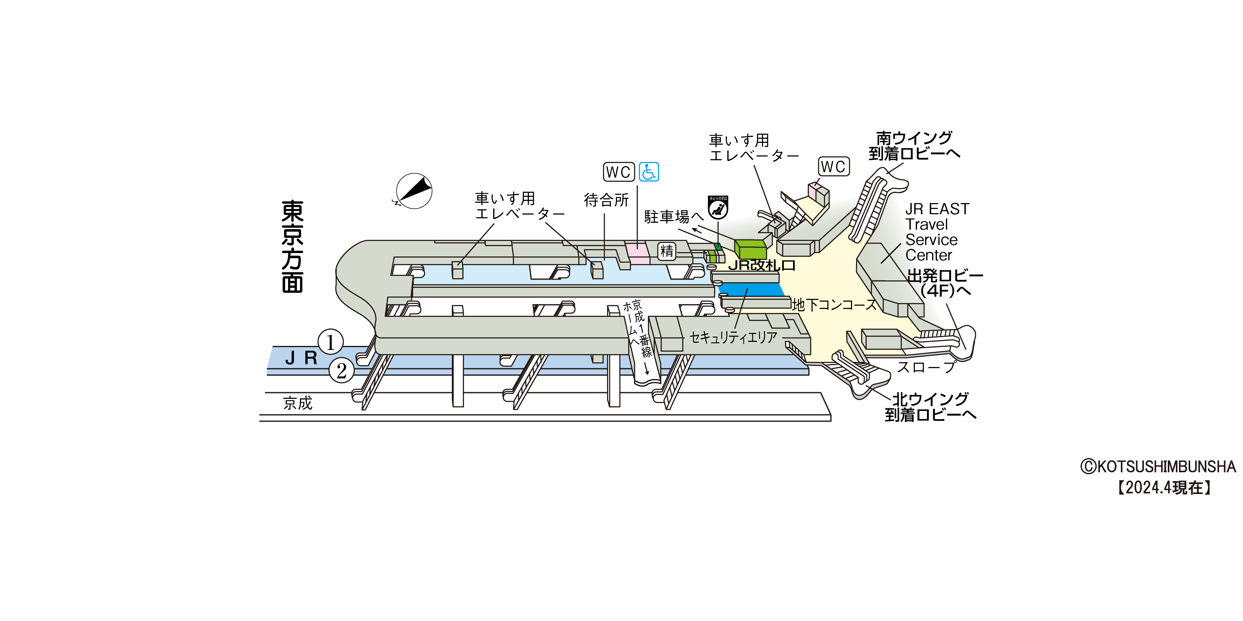 成田空港駅　立体図