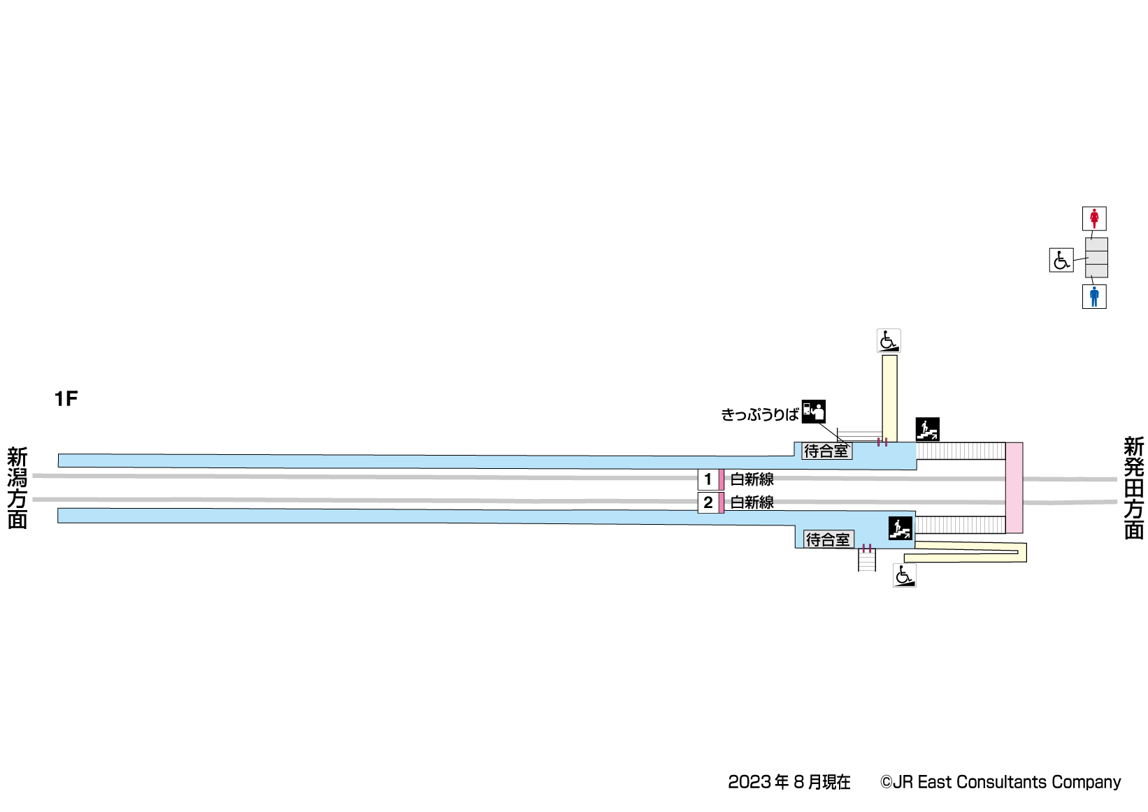 西新発田駅　1F構内図