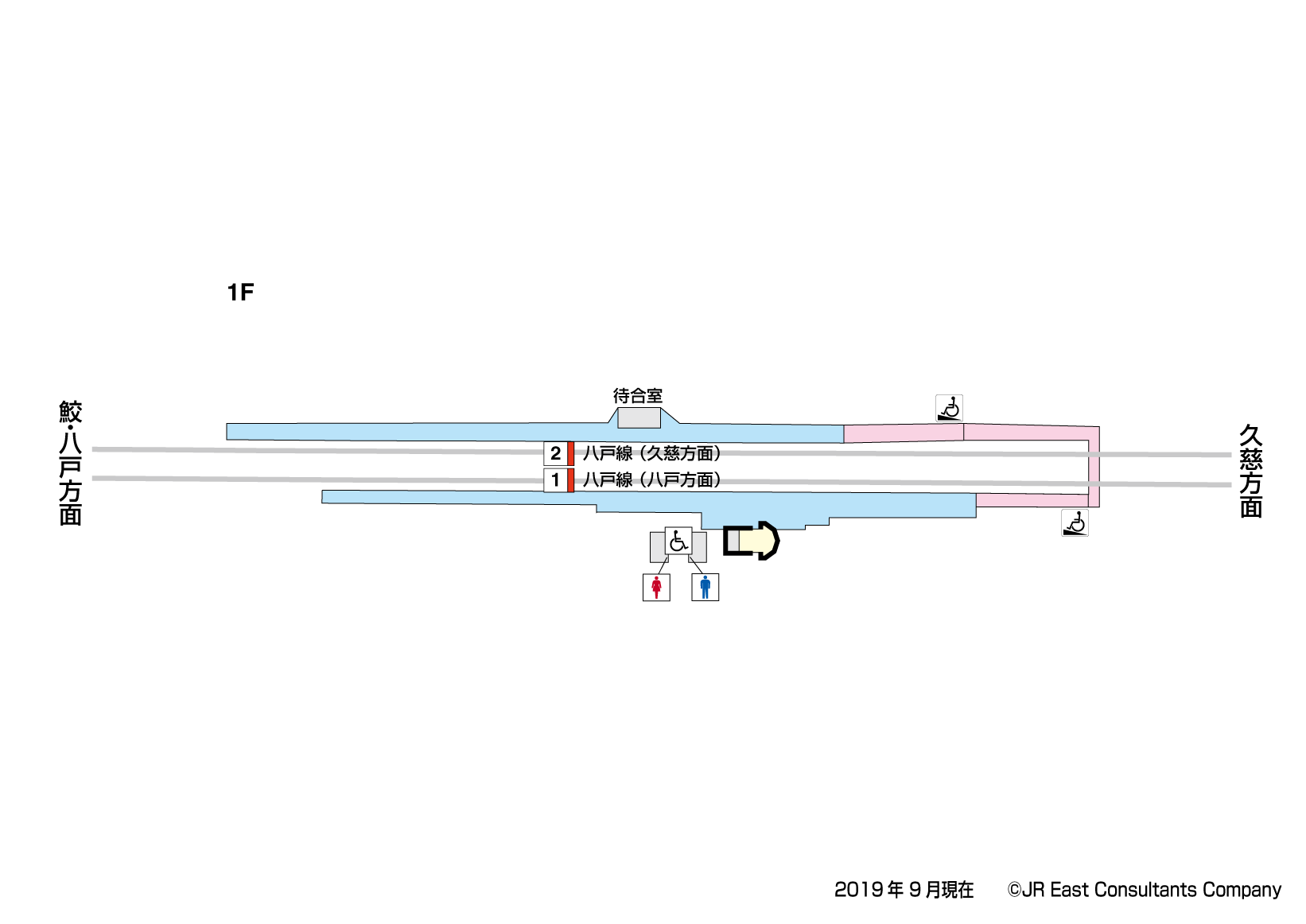 階上駅　1F構内図