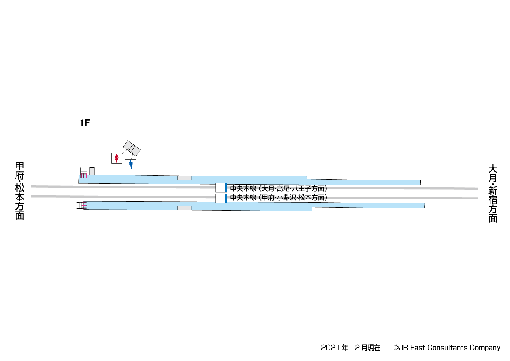 東山梨駅　1F構内図