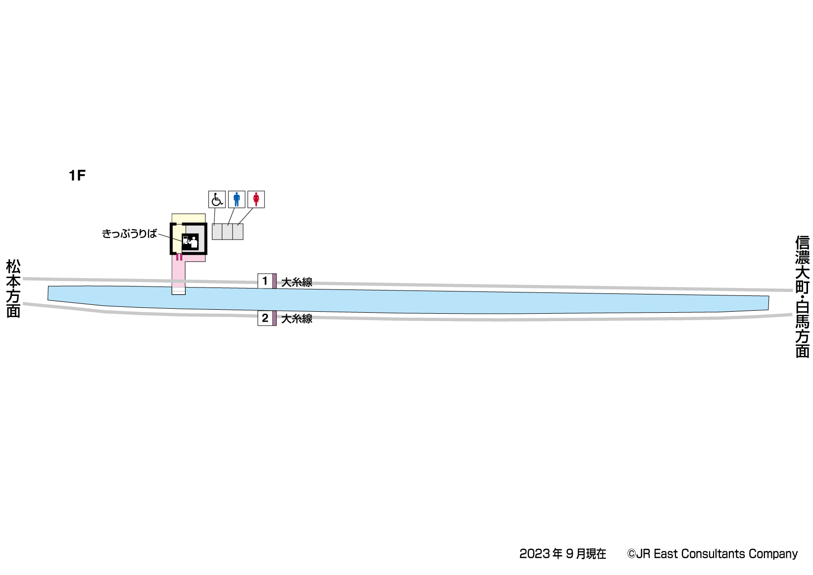 一日市場駅　1F構内図