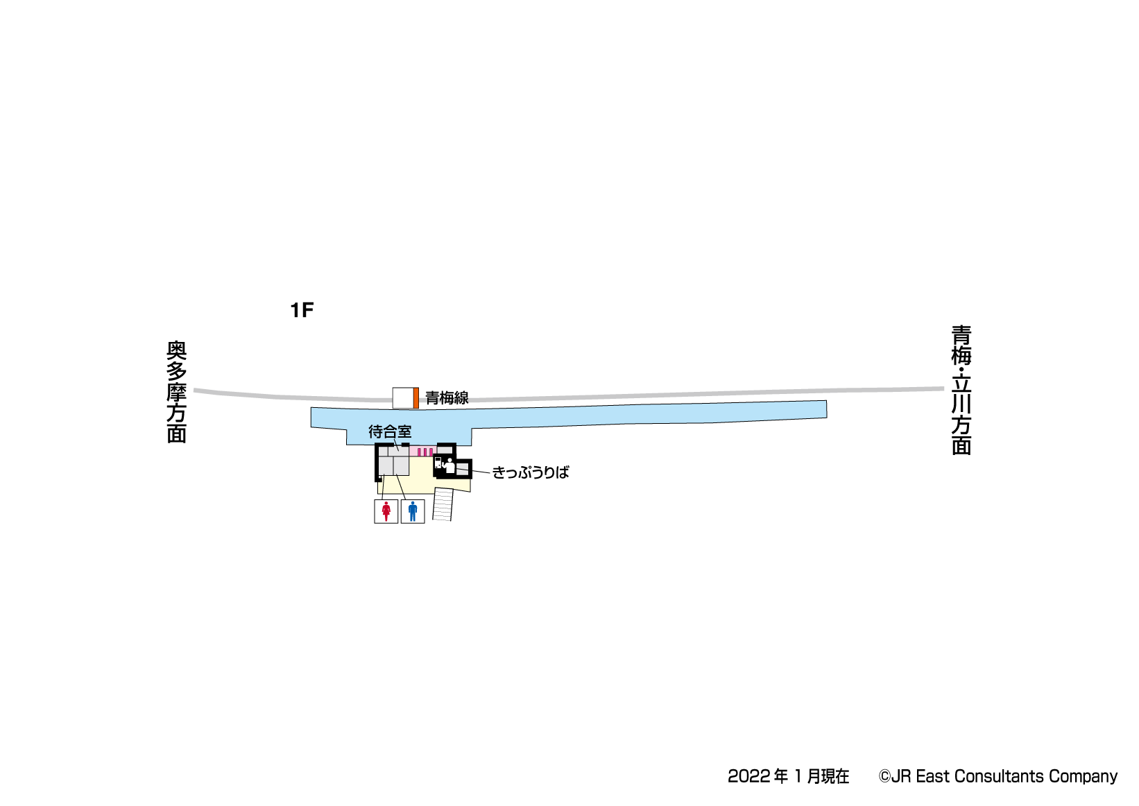 日向和田駅　1F構内図