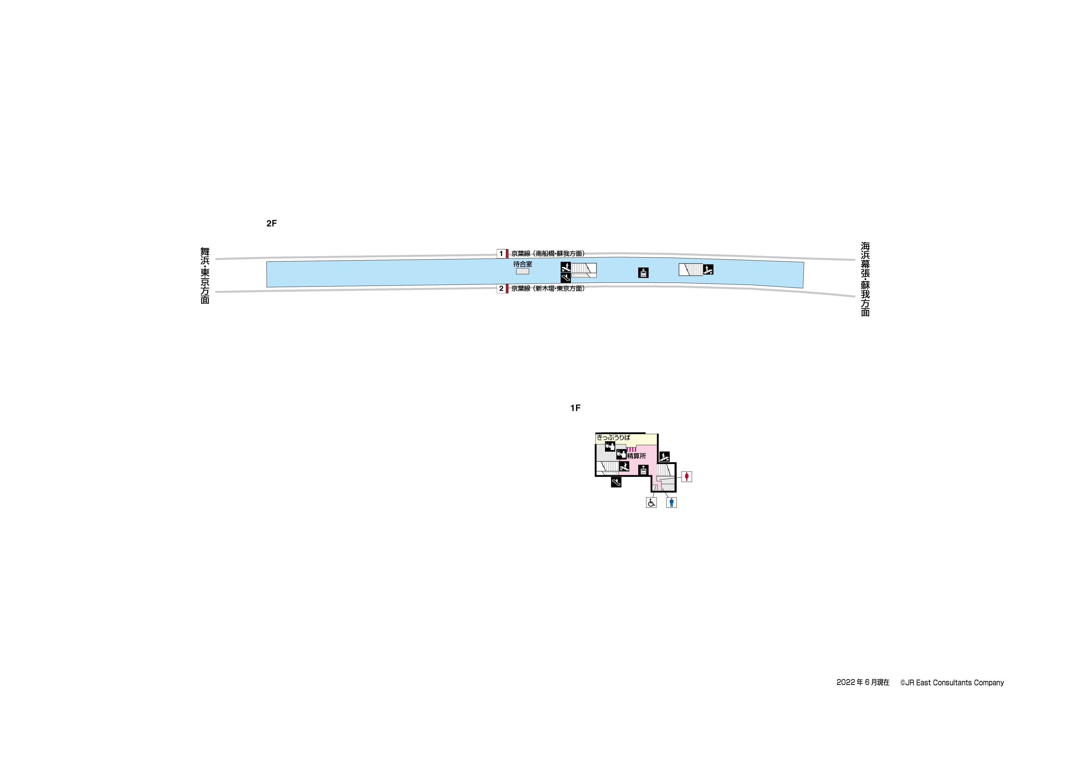 二俣新町駅　1F-2F構内図