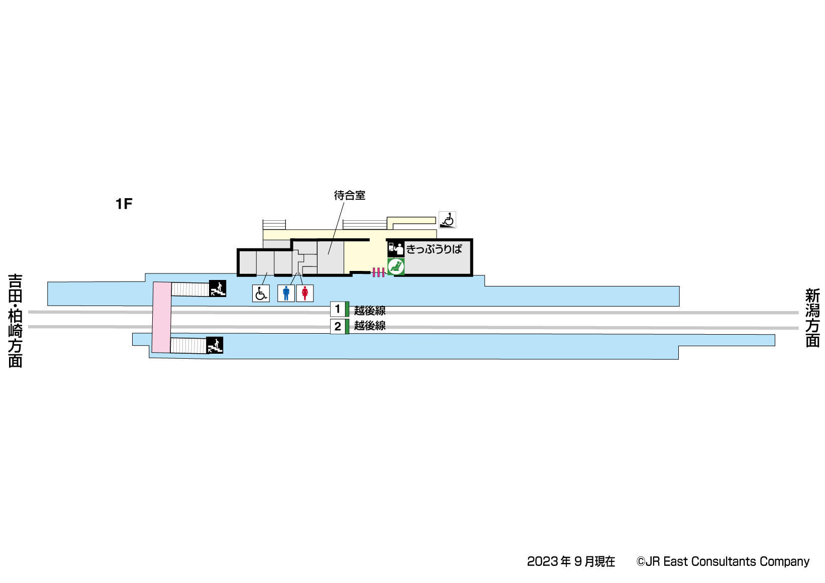 巻駅　1F構内図